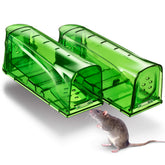 Trazon humane mouse trap with compact release chamber for safe, quick release.