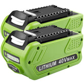 TREE.NB 2-pack 6000mAh 40V battery front view for extended outdoor use