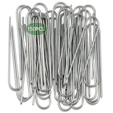 TreeLen landscape staples 6in galvanized close-up showing durable construction for long-lasting fabric security.