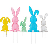 Treewoll Easter bunny stake in white finish adds durable garden charm.