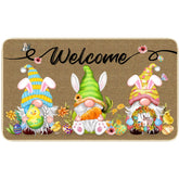 TREWAVE Easter gnome doormat with welcoming design helps keep entry floors clean.
