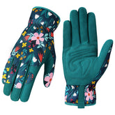 Trifabricy Garden Gloves for Women with pink floral pattern for comfortable weeding