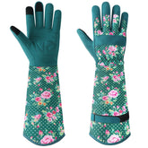Trifabricy gardening gloves for women with breathable long design protect fingers during planting tasks.