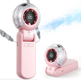 TriPole misting fan portable desk-tilt view for versatile cooling.