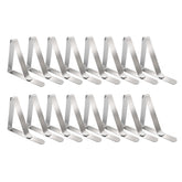 TriPole tablecloth clips close-up showing stainless steel grip on fabric
