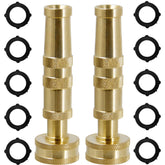 Triumpeek brass hose nozzle with jet spray for efficient cleaning.