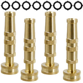 Triumpeek solid brass hose nozzle pack shows durable design for garden watering.