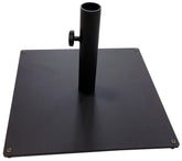 Tropishade steel base top view shows a 20x20 inch footprint for stable support