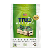 True Organic Raised Bed Food bag showing premium nutrients for thriving raised beds