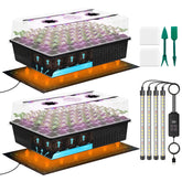 Tryitsbest 120-cell self-watering seed starter tray with grow light for steady germination