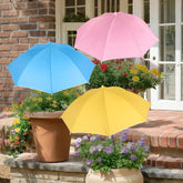 Tryly plant umbrella yellow shade shading potted herbs for sun protection.