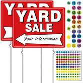 TRYXN yard sale sign kit 2-pack with bright neon colors for high street visibility.