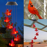 TSIPEKLO cardinal solar wind chime lights garden softly at dusk