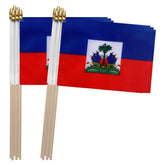 TSMD Haiti flag stick 12-pack front view showing clear Haitian pattern for events.