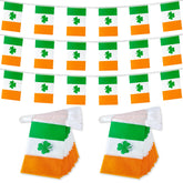 TSMD shamrock banner flags displayed indoors as wall decor for Patrick's Day.