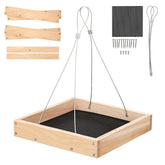 TT Nature platform bird feeder outdoor wood, durable and weather-ready for year-round birdwatching.