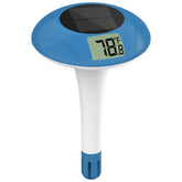 T TESTRUST digital pool thermometer floating with large LCD display for quick temperature checks.