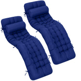Tudomro blue 66'' outdoor chaise cushion for full-length patio lounging