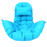 Tudomro egg chair cushion blue, full view showing thick padding for comfort