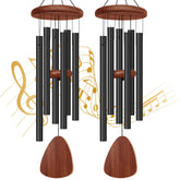 Tujol wind chime outdoors with six tubes for serene garden ambiance