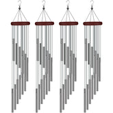 tujol wind chimes outdoors in a four-pack for a peaceful garden atmosphere.