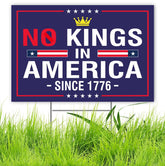 TUOCYERD No Kings In America yard sign front view, ideal for lawn visibility.