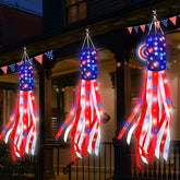 TURNMEON 3-pack 40in American flag windsocks on display for outdoor patriotism.