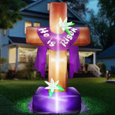 TURNMEON 8ft Easter inflatable cross for outdoor yard decoration, easy setup