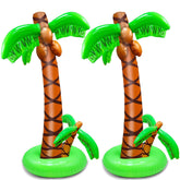 Turnmeon inflatable palm tree front view with exclusive dual trunks for tropical centerpiece