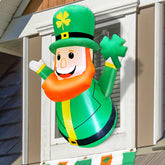 TURNMEON Leprechaun window inflatable stands 3.5 ft tall for festive curb appeal.