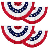 TURNMEON pleated flag bunting 1.5x3 ft for outdoor celebrations, durable and vivid.