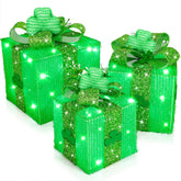 TURNMEON St Patrick's gift box 7.5 inch with 3D shamrocks for festive living room decor.