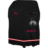 Turtle Life BBQ cover on a 32-inch grill showing waterproof protection.