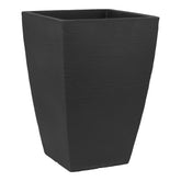 Tusco Products MSQT19BK modern square planter in full view for indoor or outdoor use