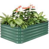 TwentyNext galvanized raised bed with modular connection for flexible garden layouts.