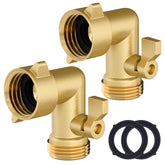 Twinkle Star 90-degree hose elbow with shut-off valve provides a compact, leak-free connection.