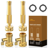 Twinkle Star brass adjustable twist nozzle front view for durable watering tasks.