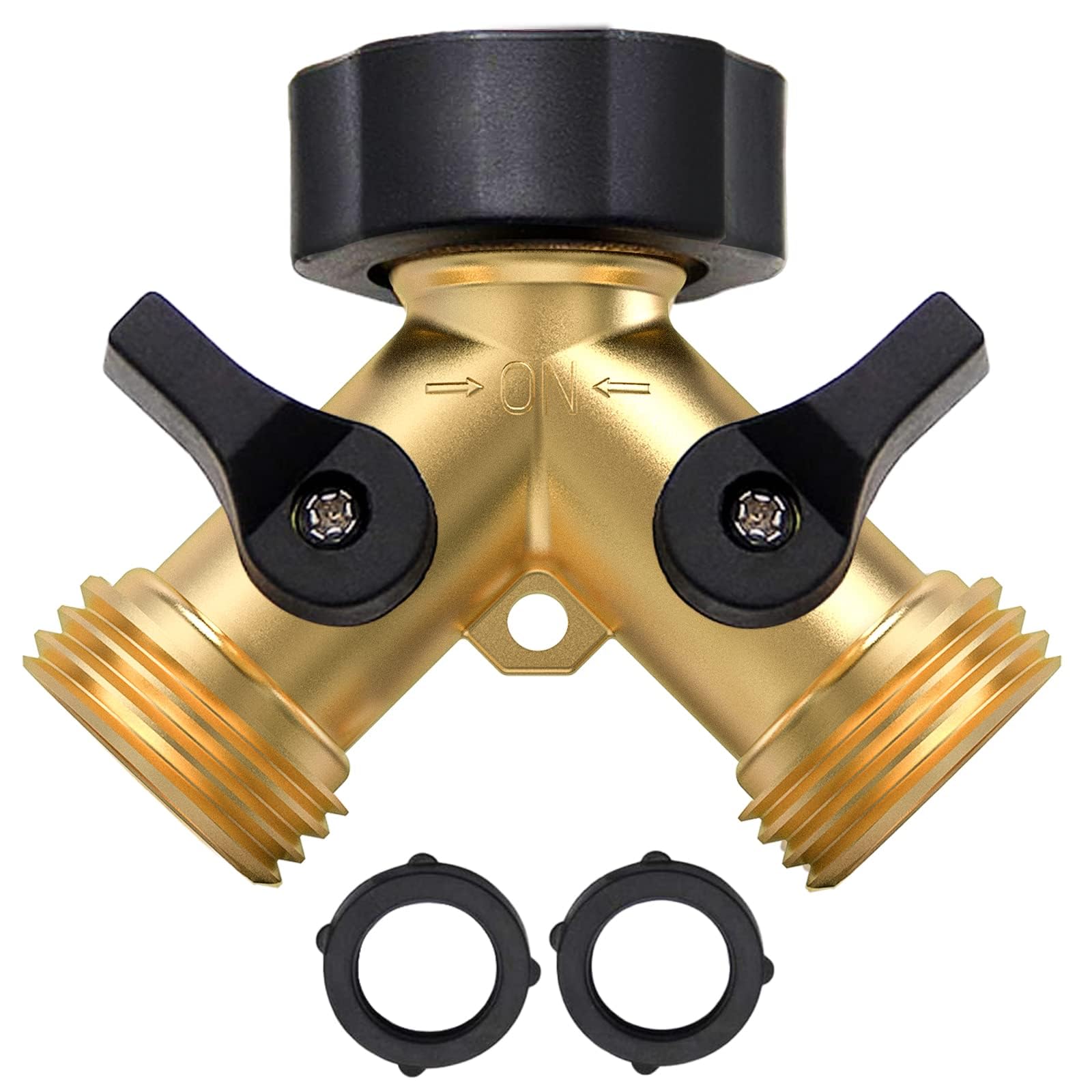 Twinkle Star garden hose splitter two-way brass for reliable outdoor connections.