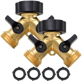 Twinkle Star hose splitter 2-way brass connector for efficient watering and independent control.
