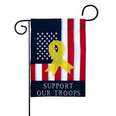 Two Group Support Our Troops garden flag with readable double sides for outdoor display