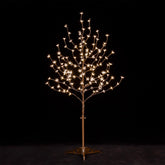 TYBEEU 4ft lighted cherry blossom tree front view highlights warm ambiance for indoor or outdoor spaces.