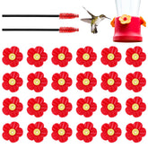 Tyqour replacement flowers for hummingbird feeders brighten red feeders and attract birds