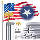 Tzechkii 25ft flag pole kit for durable outdoor display.