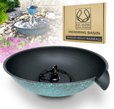 U-nitt 12in spill bowl downspout anchoring secures a rain chain and collects roof runoff