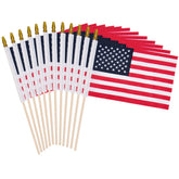 Uelfbaby American flag on a stick, durable for outdoor waving.