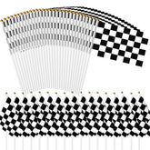 Uelfbaby checkered flags 5x8in for race-themed party decorations