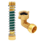 Uenede brass elbow connector with 90-degree design for tight spaces, reducing hose strain.