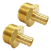Uenede solid brass PEX barb to GHT end connector for durable garden hose connections.