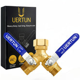 UERTUN 2 Way Hose Splitter with heavy-duty brass for seamless, leak-free outdoor control.