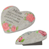 UGKIamous heart memorial stone for mom in garden, durable tribute to a loved one